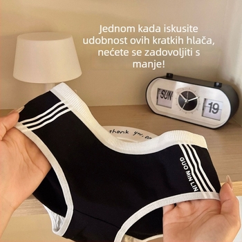 Ženske pamukaste gaćice s srednjim strukom, trokuti kroj, japanski sportski stil