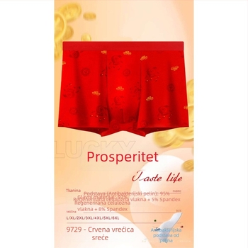 Muške boxerice od modalnog vlakna s crvenim printom, prozračne i udobne