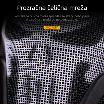 Wosport W23 Lagana kaciga za potpunu zaštitu od EVA materijala, prozračna čelična mreža i memorijska pjena