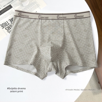 Muške bokserice od modalnog materijala, velikog formata, s otiskom, prozračne, udobne i stilizirane
