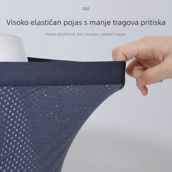 Muške sportske bokserice, Ice Silk brzo sušeće, dugi kroj, protiv trenja, plus veličine, srednji pojas