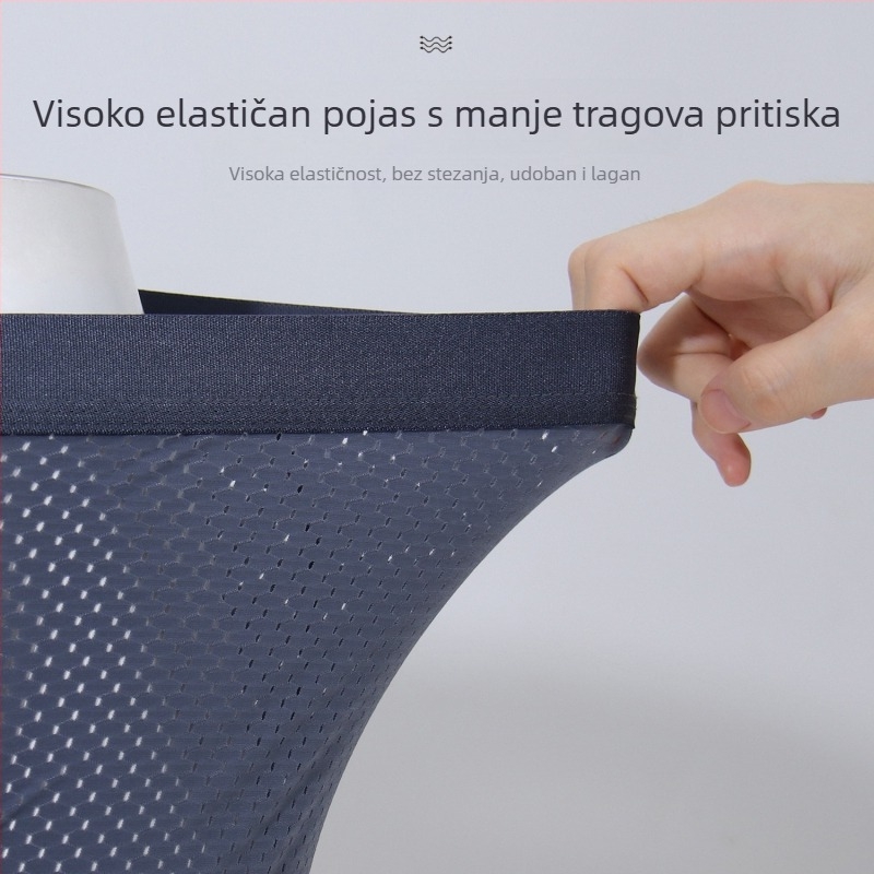 Muške sportske bokserice, Ice Silk brzo sušeće, dugi kroj, protiv trenja, plus veličine, srednji pojas