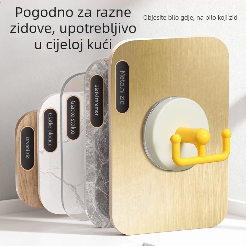 Dvostruka kuka sa usisnom čašom, bez bušenja, za kuhinju i kupaonicu, ABS, nosivost 1–3 kg