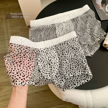 Hijaluronska kiselina, muške bokserice, Ice Silk, 10A antibakterijske, srednji pojas, bez šavova, brzo se suše, ultra tanke, boxer gaće