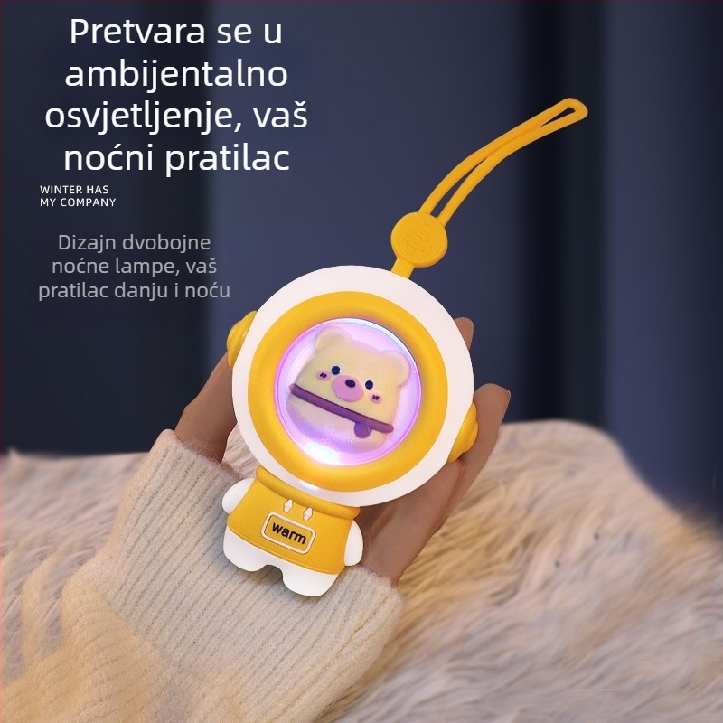 Grijač za ruke s temom astronauta, USB punjenje, slatko kućno ljubimče, zimski dar studentima, ambijentalno svjetlo grijanje
