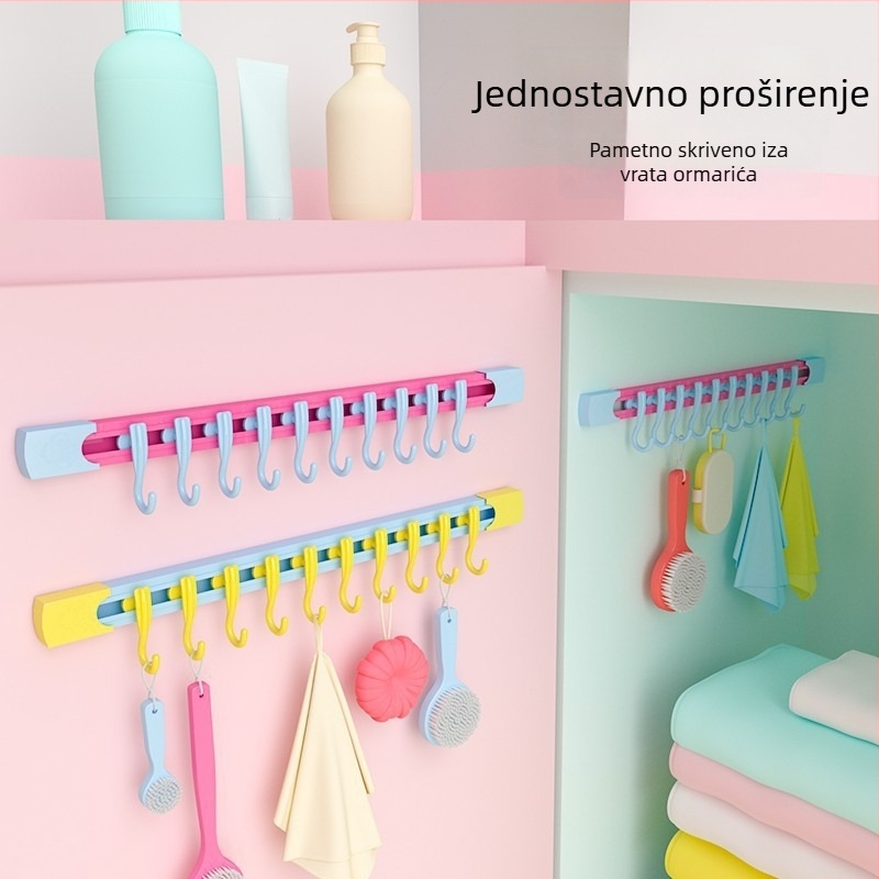 Dopamin skladištenje s kliznom šinom, kuka za vrata ormarića bez bušenja, kuhinjski organizator pohrane