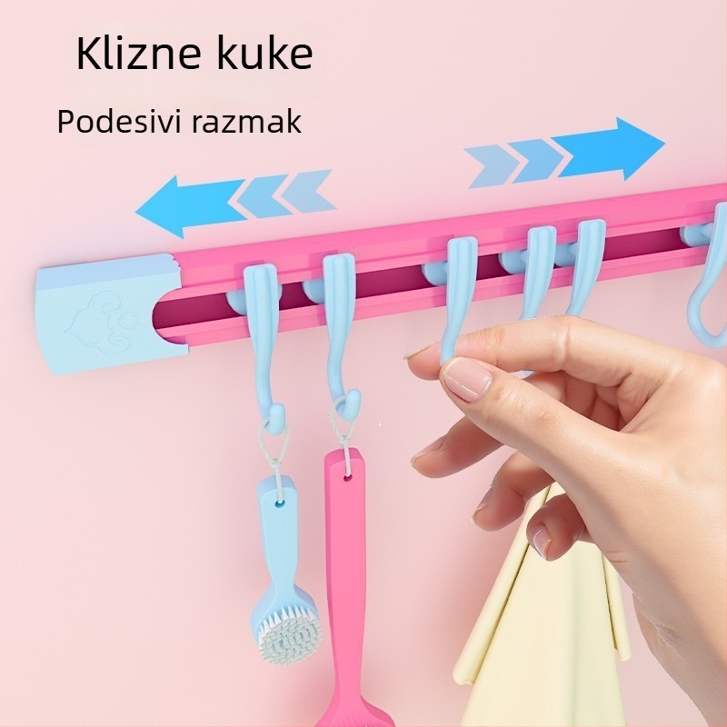 Dopamin skladištenje s kliznom šinom, kuka za vrata ormarića bez bušenja, kuhinjski organizator pohrane