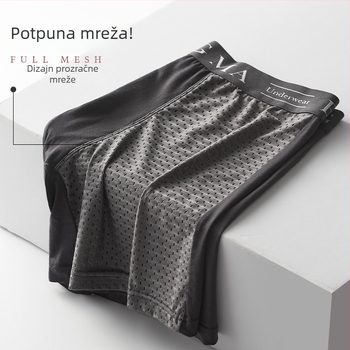Duge muške sportske gaćice od ice-silk materijala, prozračne udobne, protiv trenja, bokserice za trčanje, plus veličina, fitness donje rublje