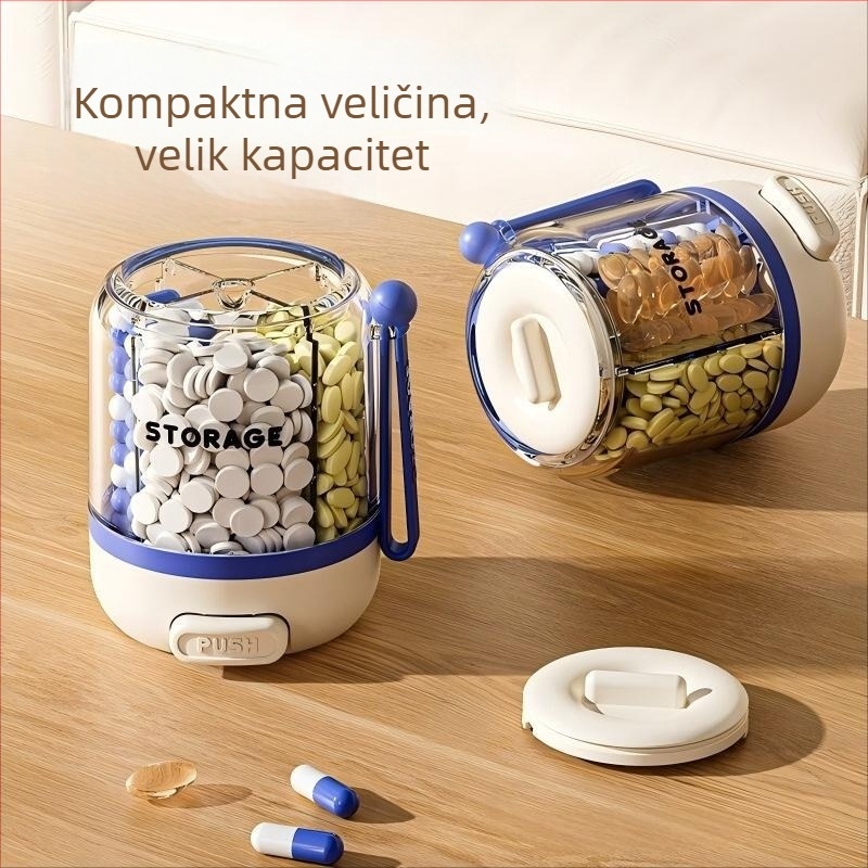 Organizator lijekova na pritisak, sedmodnevni kutij za tablete i kapsule, prenosna kutija