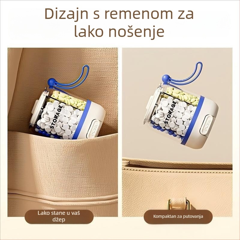 Organizator lijekova na pritisak, sedmodnevni kutij za tablete i kapsule, prenosna kutija