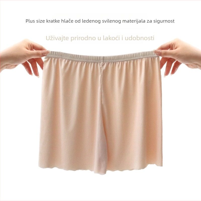 Bešivne ženske sigurnosne šorcice, neprozirne, Ice Silk, lagano ljeto, plus veličina, boxer šorc