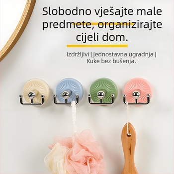 Kuka s motivom duge za kupaonicu – bez bušenja, jaka nosivost, držač za ključeve i šešire u hodniku, bez vidljivih tragova