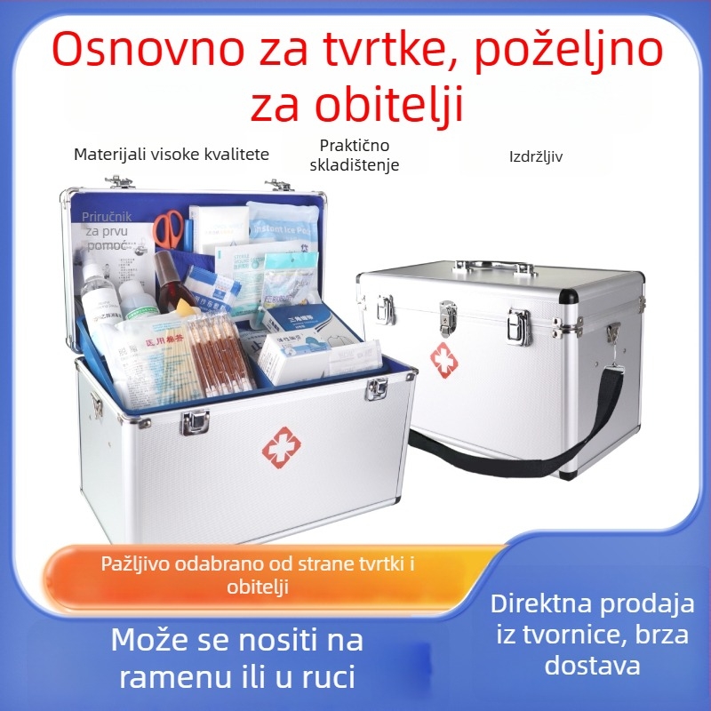 Prijenosni medicinski organizator za pohranu, velik kapacitet, višeslojni pretinci, za dom ili studentski dom