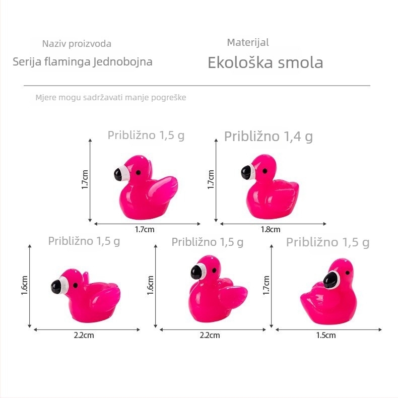 Figura od smole: simpatični flamingo, mali dekorativni predmet za stol, DIY dodatak
