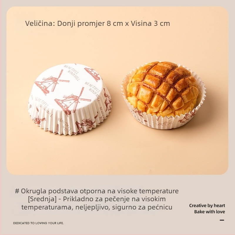 Kalupe za kolače otporne na masnoću, papirnati pleh za kruh s visokim temperaturnim otporom, dno u obliku čamca s laminiranim nepriľnavim dnom za ananas roščiće i hot-dogove