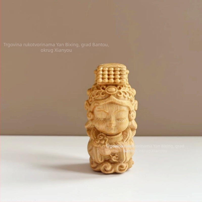 Thuja drvena skulptura: Mazu iz Meizhou, božica mora, Lin Moniang statue, kućni ukras, drveni suvenir