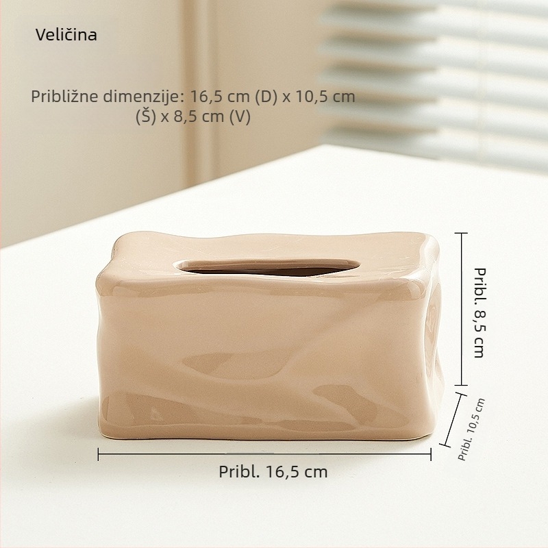 Keramička kutija za papirnate maramice s dizajnom ledenog kristala, za dom, moderni minimalistički stil
