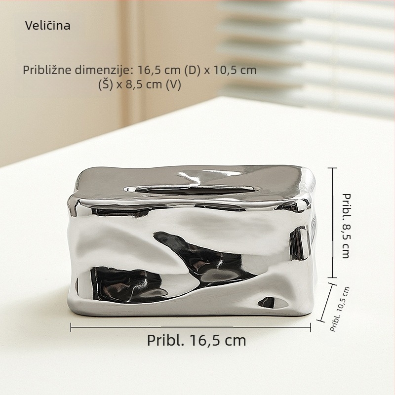 Keramička kutija za papirnate maramice s dizajnom ledenog kristala, za dom, moderni minimalistički stil