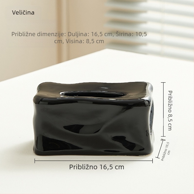 Keramička kutija za papirnate maramice s dizajnom ledenog kristala, za dom, moderni minimalistički stil