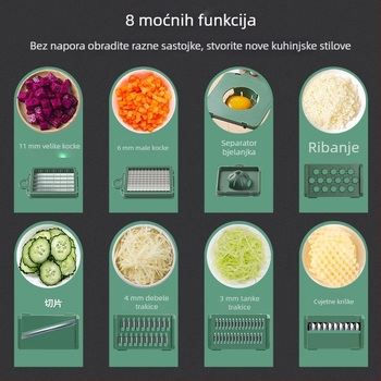 Višenamjenski kuhinjski rezač povrća: narezuje krumpire, rende i nasjeckuje luk