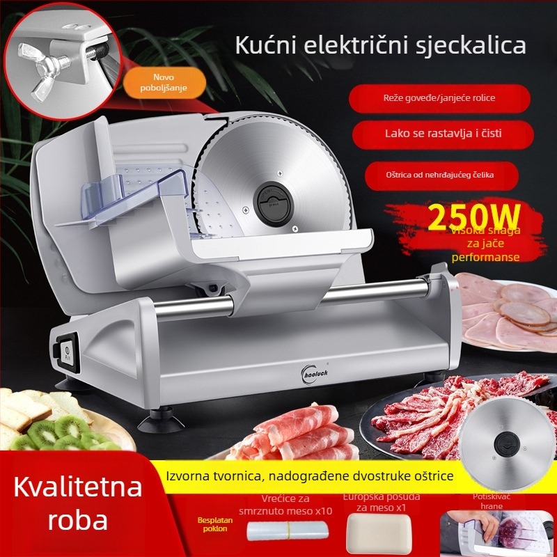 Električni kućni mesorezač — višenamjenski sjeckalica za janjetinu i govedinu, kompaktan dizajn za zamrznuto meso