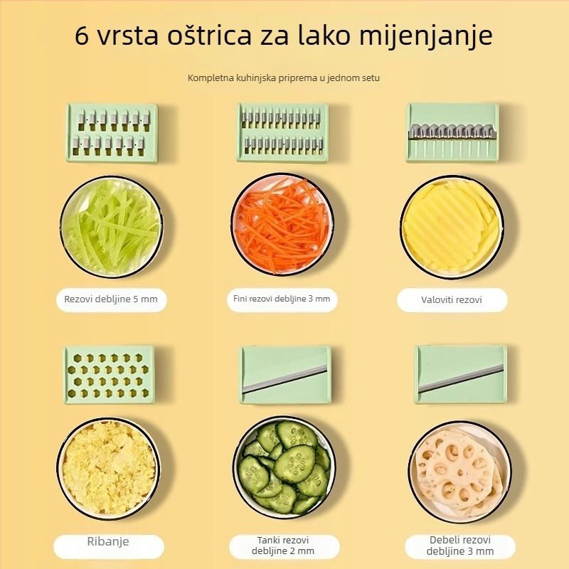 Nehrđajući čelični rezač za povrće, rezač za krumpire, presa za češnjak, višefunkcionalni kuhinjski alat