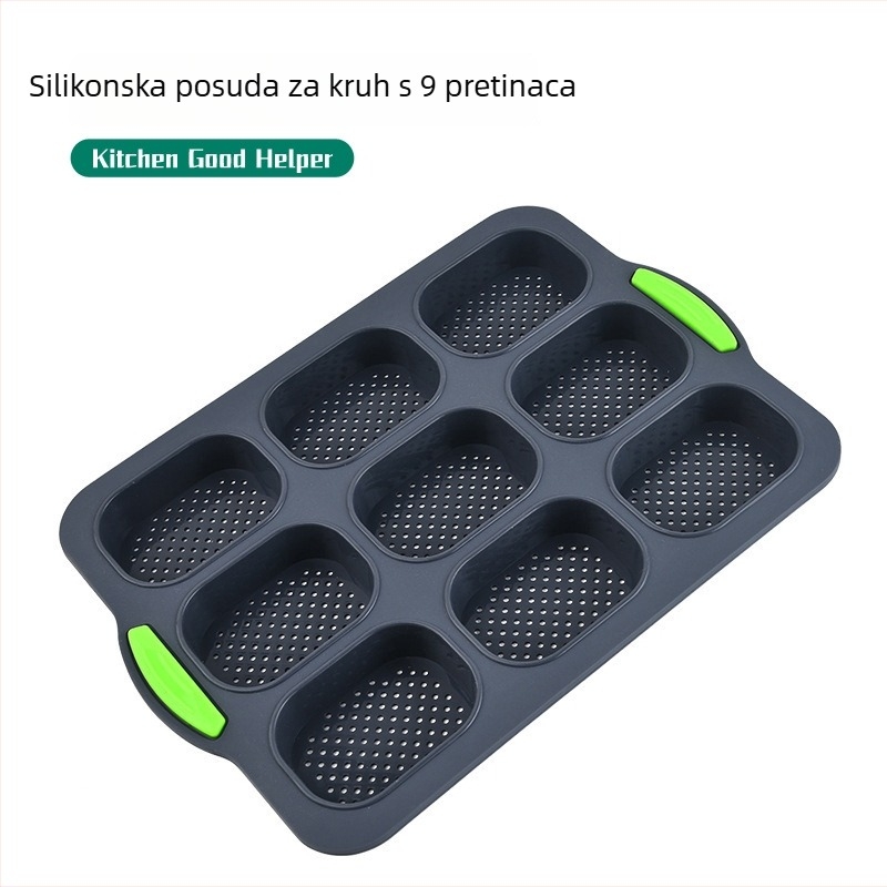 Silikonska kalup za kolače, ovalni, 9 pretinaca, dvobojni