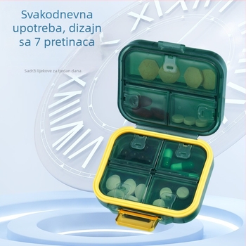 Tjedna kutija za tablete, prenosni organizator lijekova s 7 pretinaca