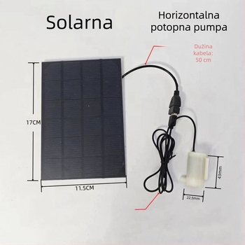 Solarna mini potopna pumpa USB za vanjsku uporabu, pumpa za vodu za oksigenaciju i filtraciju, niskonaponska mikro fontana pumpa