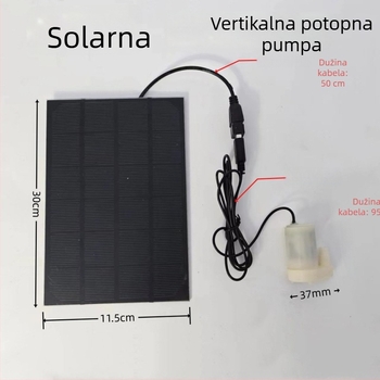 Solarna mini potopna pumpa USB za vanjsku uporabu, pumpa za vodu za oksigenaciju i filtraciju, niskonaponska mikro fontana pumpa