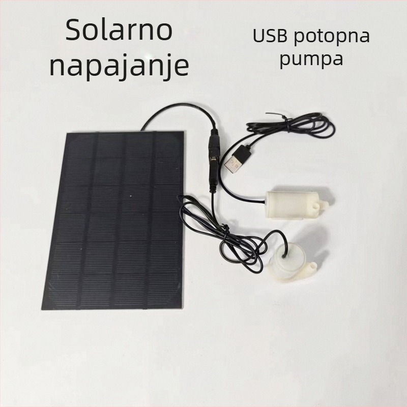 Solarna mini potopna pumpa USB za vanjsku uporabu, pumpa za vodu za oksigenaciju i filtraciju, niskonaponska mikro fontana pumpa