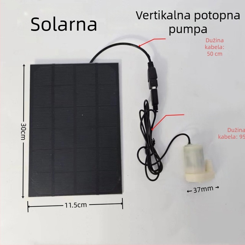 Solarna mini potopna pumpa USB za vanjsku uporabu, pumpa za vodu za oksigenaciju i filtraciju, niskonaponska mikro fontana pumpa