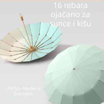 Kišobran za sunce s 16 rebara, veliki, dvostruka namjena, ženski UV zaštita