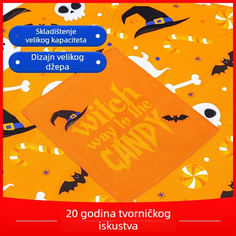 Halloween karikatura kuhinjska pregača, vodootporna, 100% pamuk, bez rukava