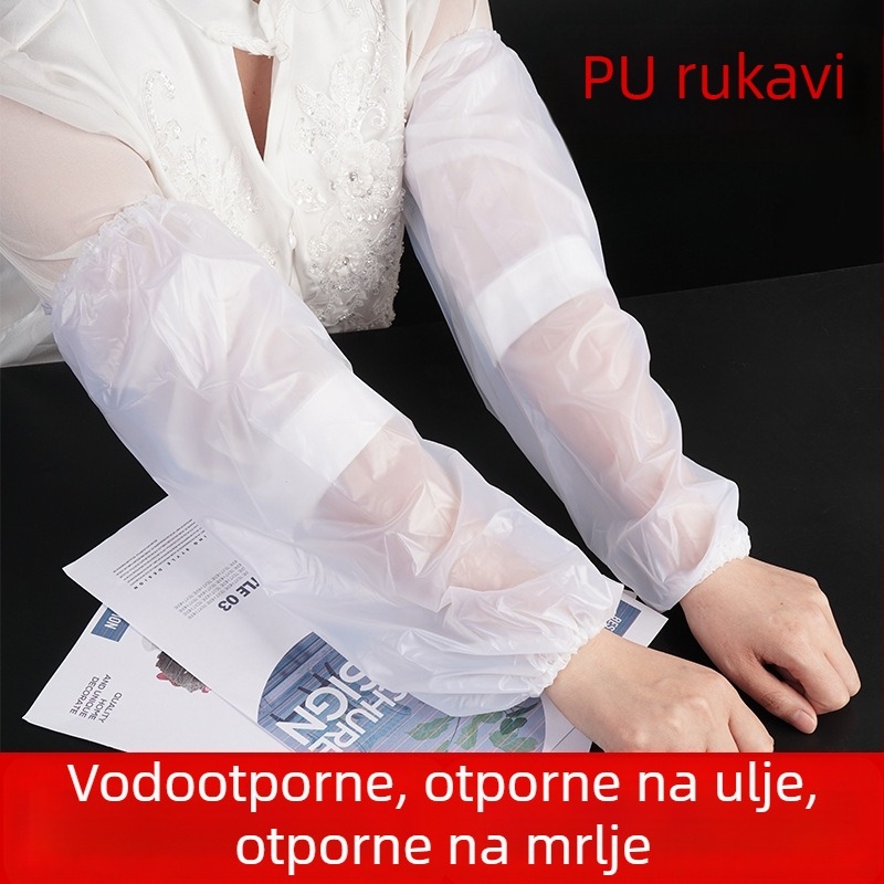 Bijele vodootporne rukave za kuhinju i prehrambenu industriju, tanke PU rukave