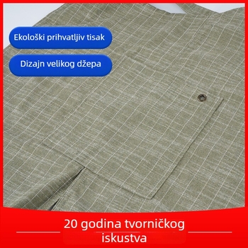 Pregača od 100% pamuka, vodootporna, za odrasle s džepovima – kuhinja i kućno čišćenje