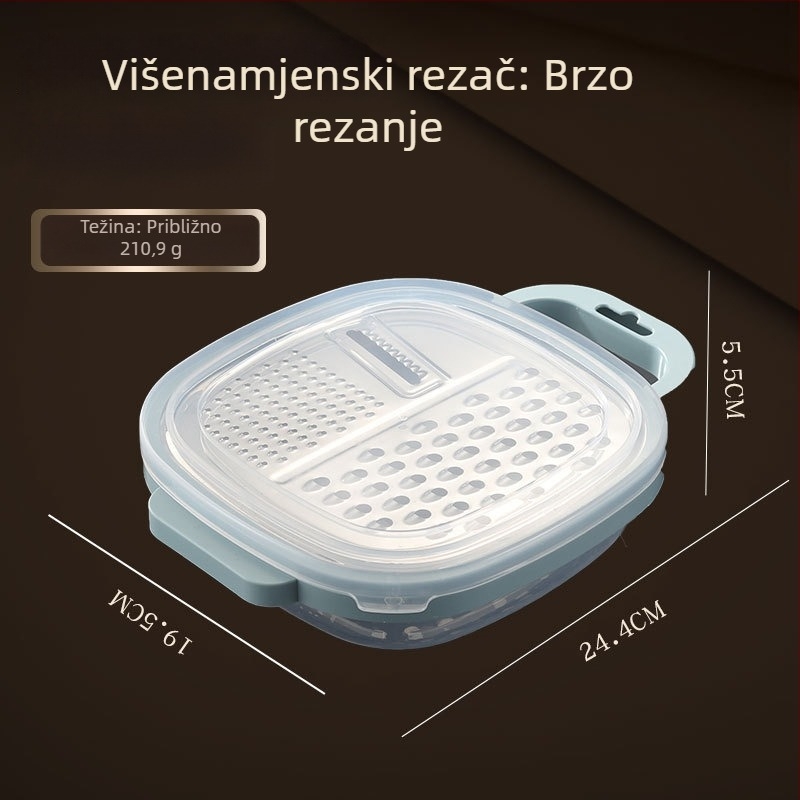 Nerđajući čelik svestrani kuhinjski nož za povrće s poklopcem protiv prašine — kuhinjski alat za rezanje krumpira, ribanje i ogulivanje