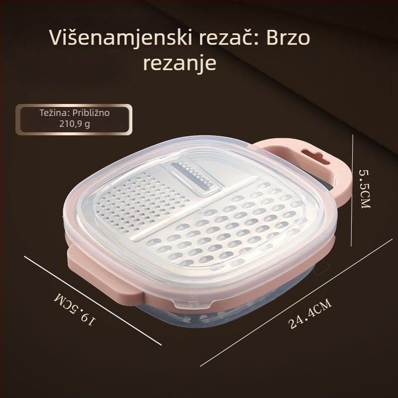 Nerđajući čelik svestrani kuhinjski nož za povrće s poklopcem protiv prašine — kuhinjski alat za rezanje krumpira, ribanje i ogulivanje