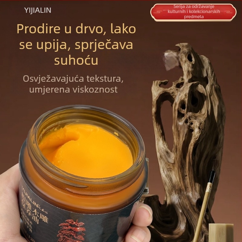 Održavanje uljem za korijenske rezbarije; njega mahagonija; poliranje i voskanje drvenih rezb; ulje za poliranje nefrita.