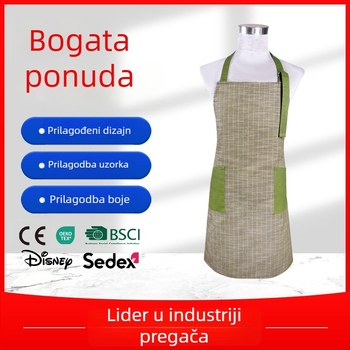 Pregača od 100% pamuka za odrasle, vodootporna, za kućno čišćenje, kuhanje i pečenje, moderni minimalistički stil