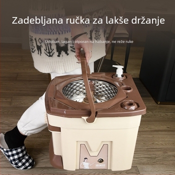 Dimewang Novi rotirajući mop s ladicom za vodu, bez ručnog pranja, integrirani spremnik za mop