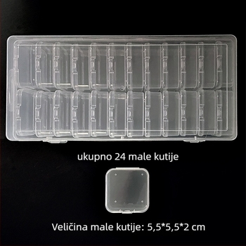 Kutija s višestrukim odjeljcima za pohranu perlica, dijelova, igračaka i nakita.