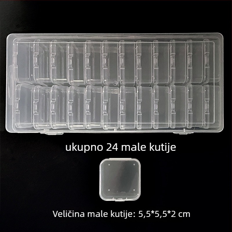 Kutija s višestrukim odjeljcima za pohranu perlica, dijelova, igračaka i nakita.