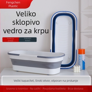 Sklopiva kanta za mop s kotačićima, velika zapremina, plastična kanta za kućno i vanjsko pranje automobila