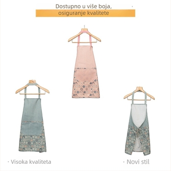 Ženska kuhinjska pregača od bambus-pamučnog materijala, minimalistički dizajn, otporna na ulje, bez rukava, jedna veličina, mogućnost prilagođenog logotipa