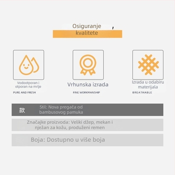 Ženska kuhinjska pregača od bambus-pamučnog materijala, minimalistički dizajn, otporna na ulje, bez rukava, jedna veličina, mogućnost prilagođenog logotipa