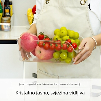 Kutija za skladištenje u hladnjaku sa ladicom – prozirna, plast za hranu, velika kapaciteta
