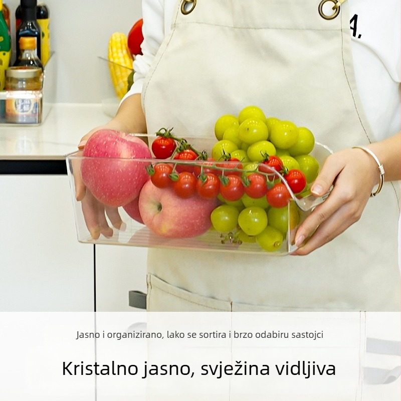 Kutija za skladištenje u hladnjaku sa ladicom – prozirna, plast za hranu, velika kapaciteta
