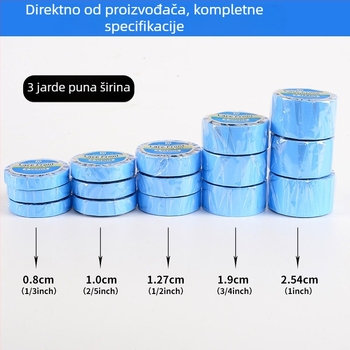 Ljepljiva traka za perike s prednjom mrežicom od čipke, plava, dvostruka, 2.54×3