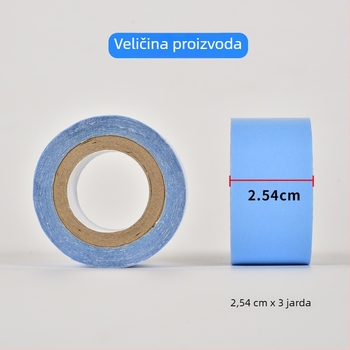 Ljepljiva traka za perike s prednjom mrežicom od čipke, plava, dvostruka, 2.54×3